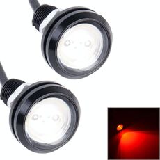 2 PCS 2x 3W 120LM Luce impermeabile Eagle Eye Luce LED bianca per veicoli, lunghezza cavo: 60 cm (rosso)