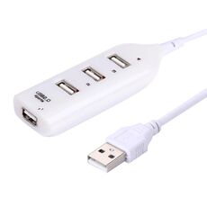 4 porti Hub 2.0 USB 2.0, lunghezza del cavo: 30 cm (beige + bianco)