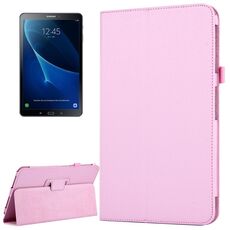 Per Galaxy Tab A 10.1 / T580 Custodia in pelle con vibrazione orizzontale magnetica con struttura litchi con supporto e funzione di sospensione / sveglia (rosa)