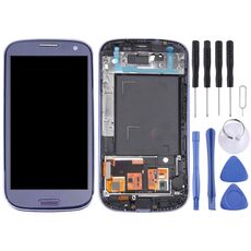 Display LCD (TFT da 4,65 pollici) + Touch Panel con cornice per Galaxy SIII / i9300 (Pebble Blue)
