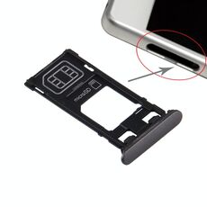 Vassoio per scheda SIM + Vassoio per scheda Micro SD + Porta per slot per scheda Tappo antipolvere per Sony Xperia X (versione SIM singola) (Nero grafite)