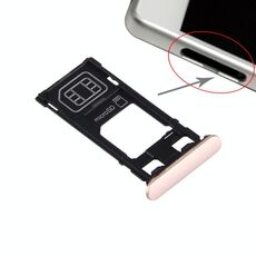 Vassoio per scheda SIM + Vassoio per scheda Micro SD + Porta per slot per scheda Tappo antipolvere per Sony Xperia X (versione SIM singola) (Oro rosa)