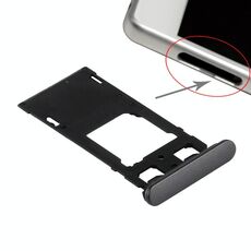 Vassoio scheda SIM + Vassoio scheda micro SD / SIM + Porta slot per scheda Tappo antipolvere per Sony Xperia X (versione doppia SIM) (Nero grafite)