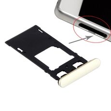 Vassoio scheda SIM + Vassoio scheda micro SD / SIM + Porta slot per scheda Tappo antipolvere per Sony Xperia X (versione doppia SIM) (Lime Gold)