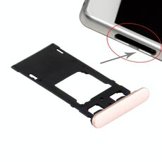 Vassoio scheda SIM + Vassoio scheda micro SD / SIM + Porta slot per scheda Tappo antipolvere per Sony Xperia X (versione doppia SIM) (oro rosa)