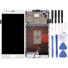 Per OnePlus 3T Digitizer Assemblaggio completo con cornice Schermo LCD OEM (bianco)