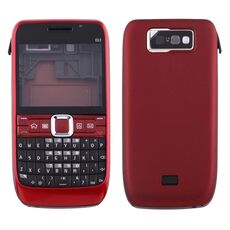 Coperchio dell'alloggiamento completo (coperchio anteriore + cornice centrale + coperchio posteriore batteria + tastiera) per Nokia E63 (rosso)