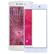 Per OPPO R7 Lente in vetro esterno per schermo anteriore (bianco)