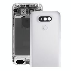 Cover posteriore in metallo con obiettivo fotocamera posteriore e pulsante per impronte digitali per LG G5 (argento)