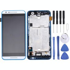 Schermo LCD originale per HTC Desire 620 Digitizer Assemblaggio completo con cornice (bianco + blu)