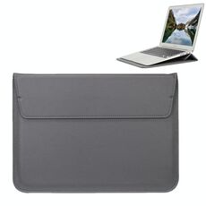Custodia universale in pelle PU stile busta con supporto per notebook ultrasottile Tablet PC 15,4 pollici, dimensioni: 39x28x1,5 cm (grigio)