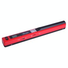 ISCAN01 Scanner portatile Documento mobile con display a LED, sensore di immagine di contatto A4 (rosso)