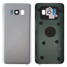 Cover posteriore batteria per Galaxy S8 / G950 con copriobiettivo fotocamera e adesivo (argento)