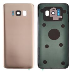 Cover posteriore batteria per Galaxy S8+ / G955 con copriobiettivo fotocamera e adesivo (oro)