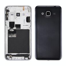 Per Galaxy J3 (2016) / J320 Versione a doppia scheda Coperchio posteriore della batteria + cornice centrale (nero)