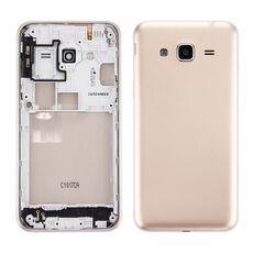 Per Galaxy J3 (2016) / J320 (versione doppia scheda) Cover posteriore batteria + cornice cornice centrale (oro)