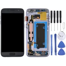 Schermo LCD OLED per Galaxy S7 / G930V Digitizer Assemblaggio completo con cornice (grigio)