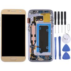 Schermo LCD OLED per Galaxy S7 / G930V Digitizer Assemblaggio completo con cornice (oro)