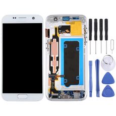 Schermo LCD OLED per Galaxy S7 / G930V Digitizer Assemblaggio completo con cornice (bianco)