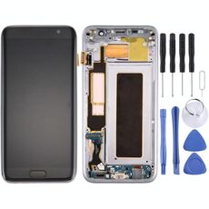 Schermo LCD originale e digitalizzatore Assemblaggio completo con telaio e scheda porta di ricarica e pulsante volume e pulsante di accensione per Galaxy S7 Edge / G9350 (nero)
