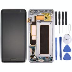 Digitizer per Galaxy S7 Edge / G935A Assemblaggio completo con telaio e scheda porta di ricarica e pulsante volume e pulsante di accensione (nero)