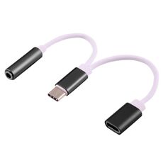 Adattatore audio da USB-C / tipo C maschio a femmina da 3,5 mm e femmina di tipo C., Adattatore audio USB-C / Type-C maschio a femmina da 3,5 mm e femmina Type-C (nero)