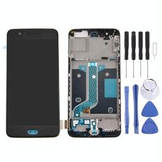 Per OnePlus 5 Digitizer Assemblaggio completo con cornice Schermo LCD OEM (nero)