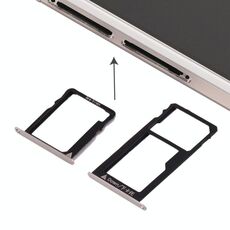 Per Huawei Honor 5X / GR5 Vassoio scheda micro SIM + vassoio scheda Nano SIM e micro SD (argento)