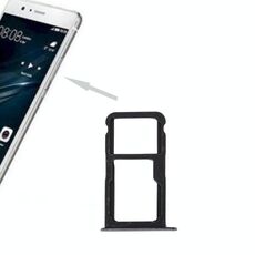 Per Huawei P10 Lite Vassoio per scheda SIM e vassoio per scheda SIM / Micro SD (nero)