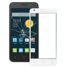 Per Alcatel One Touch Pixi 3 4.5 / 4027 Lente in vetro esterno per schermo anteriore (bianco)
