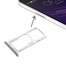 Per Meizu Meilan Vassoio per schede SIM + SIM / Micro SD in metallo (grigio)