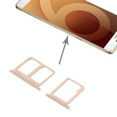 Vassoio scheda SIM per Galaxy C9 Pro / C9000 + vassoio scheda Micro SD (oro)