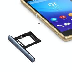 Vassoio scheda micro SD / SIM + porta slot per scheda presa antipolvere per Sony Xperia XZ Premium (versione doppia SIM) (nero)