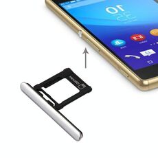 Vassoio per scheda micro SD + presa antipolvere per porta scheda per Sony Xperia XZ Premium (versione SIM singola) (argento)