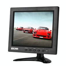 ESCAM T08 Monitor LCD TFT da 8 pollici 1024x768 con VGA e HDMI e AV e BNC e USB per PC CCTV Security