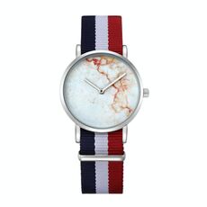 CAGARNY 6812 quadrante rotondo in lega d'argento cassa moda donna guarda orologi al quarzo con cinturino in nylon