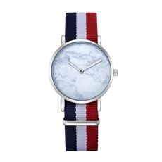 CAGARNY 6812 quadrante rotondo in lega d'argento cassa moda donna guarda orologi al quarzo con cinturino in nylon