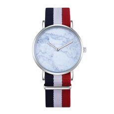CAGARNY 6812 quadrante rotondo in lega d'argento cassa moda uomo guarda orologi al quarzo con cinturino in nylon