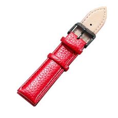 CAGARNY Cinturino per orologi alla moda semplice Cinturino per orologio in pelle con fibbia nera, larghezza: 20 mm (rosso)