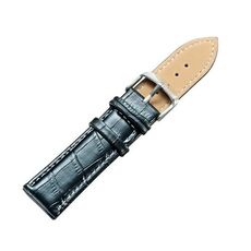 CAGARNY Cinturino per orologi alla moda semplice Cinturino in pelle con fibbia argento, larghezza: 22 mm (nero)
