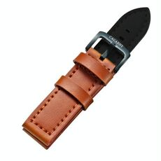 CAGARNY Cinturino per orologio alla moda semplice cinturino in pelle con fibbia verde, larghezza: 22 mm (marrone)