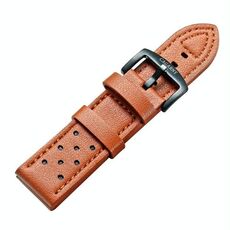 CAGARNY Cinturino per orologi alla moda semplice Cinturino per orologio in pelle con fibbia verde, larghezza: 24 mm (marrone)