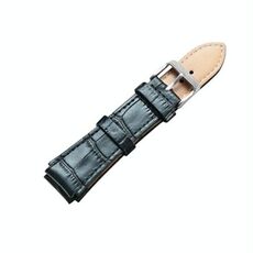 CAGARNY Cinturino per orologi alla moda semplice Cinturino in pelle con fibbia argento, Larghezza: 18 mm (nero)
