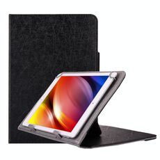 Custodia in pelle a vibrazione orizzontale con struttura a tratti universale con supporto per tablet PC da 10 pollici (nero)