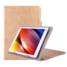 Custodia in pelle a vibrazione orizzontale con struttura a tratti universale con supporto per tablet PC da 10 pollici (oro)