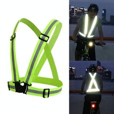Gilet di sicurezza riflettente flessibile per corsa notturna (verde)