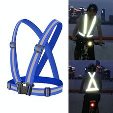 Gilet di sicurezza riflettente flessibile da corsa notturna (blu)
