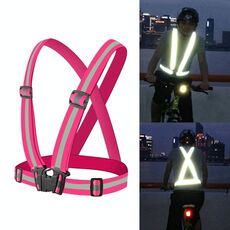 Gilet di sicurezza riflettente flessibile per corsa notturna (magenta)