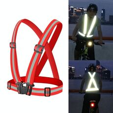 Gilet di sicurezza riflettente flessibile da corsa notturna (rosso)