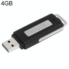 Mini intervista Recorder / USB Flash Drive, incorporato in memoria da 4 GB (nero)